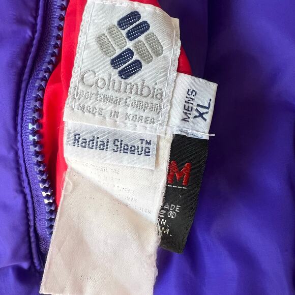 Vintage Columbia Reversible Jacket Men’s XL Purple Red 3M Thinsulate 80s 90s - Picture 11 of 13